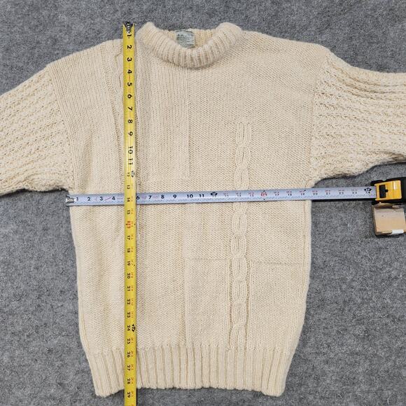 VTG John Molloy 100% Wool Mens XL? Cableknit Ireland Fisherman Crewneck Sweater - Picture 9 of 14